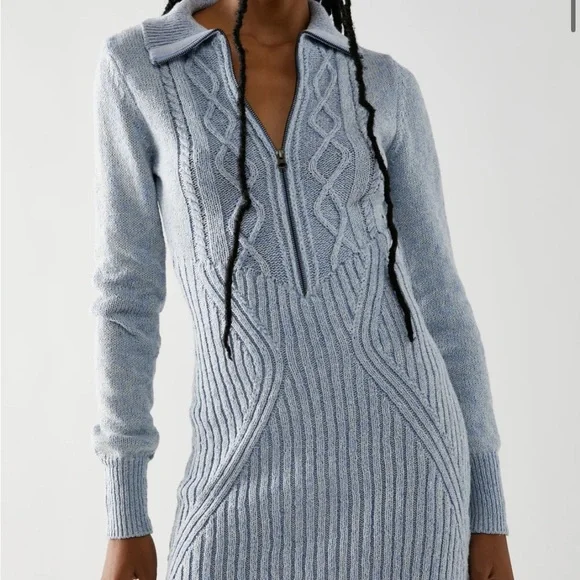 Free People Mont Blanc Mini Dress - Vintage Blue Combo Free People Mont Blanc Mini Dress - Vintage Blue Combo